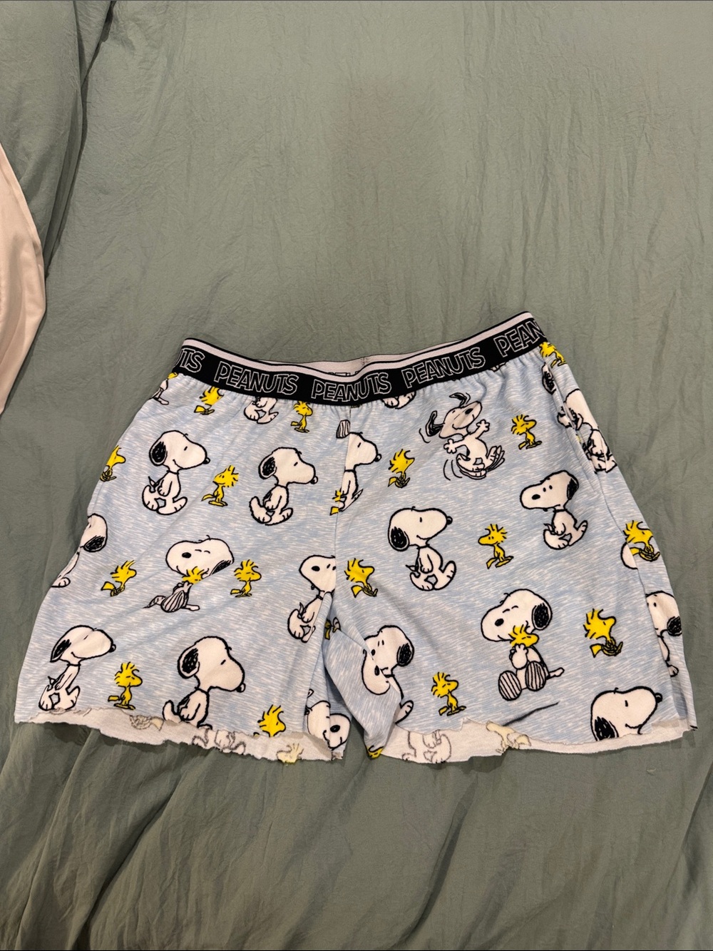 Peanuts Light Blue Snoopy & Woodstock Lounge Shorts